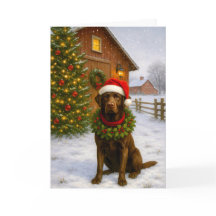Chocolate Labrador Holiday Card
