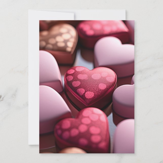 Cartes Pour Fêtes Annuelles Chocolats de la Saint-Valentin (Devant)