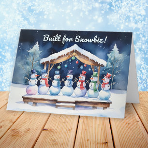 Cartes Pour Fêtes Annuelles Chœur de bonshommes de neige chantant de la musiqu