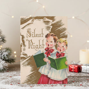 Cartes Pour Fêtes Annuelles Chœur de garçons de la Nuit silencieuse Noël vinta