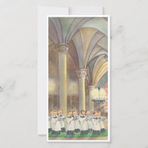 Cartes Pour Fêtes Annuelles choeur de Noël vintage Boys dans l'église cathédra