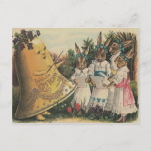 Cartes Pour Fêtes Annuelles Chœur de Pâques Lapin Cloche Lily Daisy