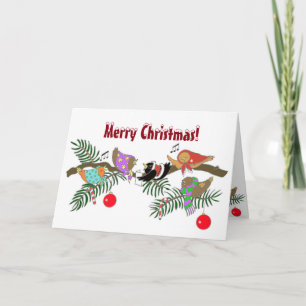 Cartes Pour Fêtes Annuelles Choeur des oiseaux Noël Folk Art ukrainien