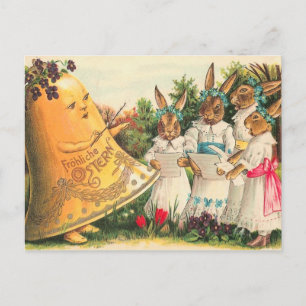 Cartes Pour Fêtes Annuelles Chorale Bunny de Pâques vintage