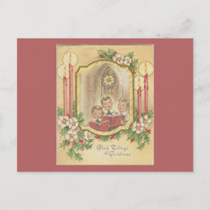 Cartes Pour Fêtes Annuelles Chorale Vintage Noël Garçons Avec Bougies