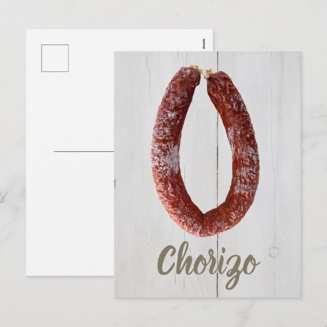Cartes Pour Fêtes Annuelles Chorizo Saucisson (Devant / Derrière)