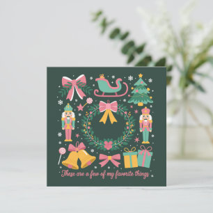 Cartes Pour Fêtes Annuelles Choses préférées de Noël Coquette Casse-Noisette R