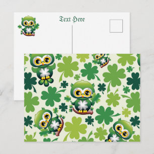 Cartes Pour Fêtes Annuelles Chouette Bébé Mignon Saint Patrick Dessin Animé