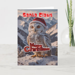 Cartes Pour Fêtes Annuelles Chouette d'aide du Père Noël