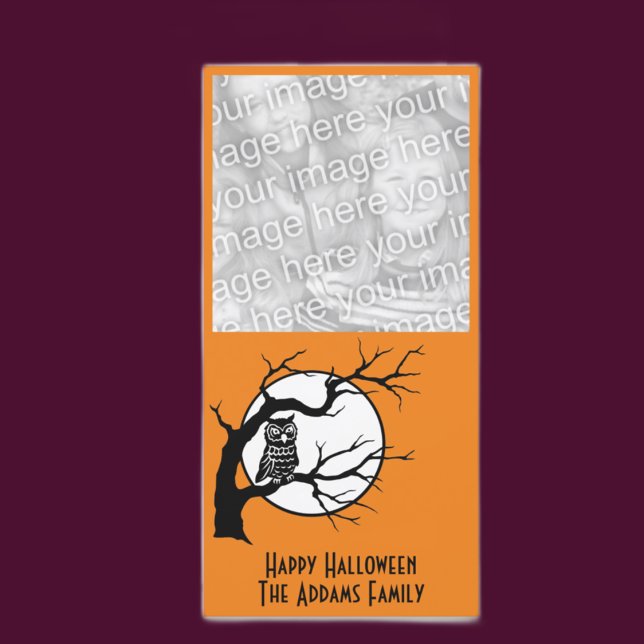 Cartes Pour Fêtes Annuelles Chouette dans la photo Halloween arbre (Créateur téléchargé)