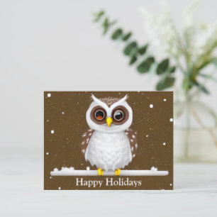 Cartes Pour Fêtes Annuelles Chouette de neige vintage