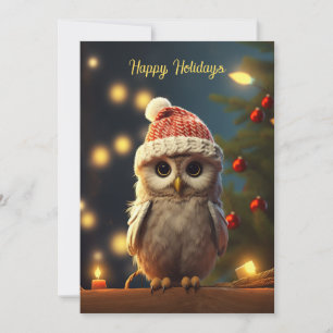 Cartes Pour Fêtes Annuelles Chouette de Noël