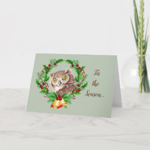 Cartes Pour Fêtes Annuelles Chouette de Noël drôle avec attitude Humour d'oise