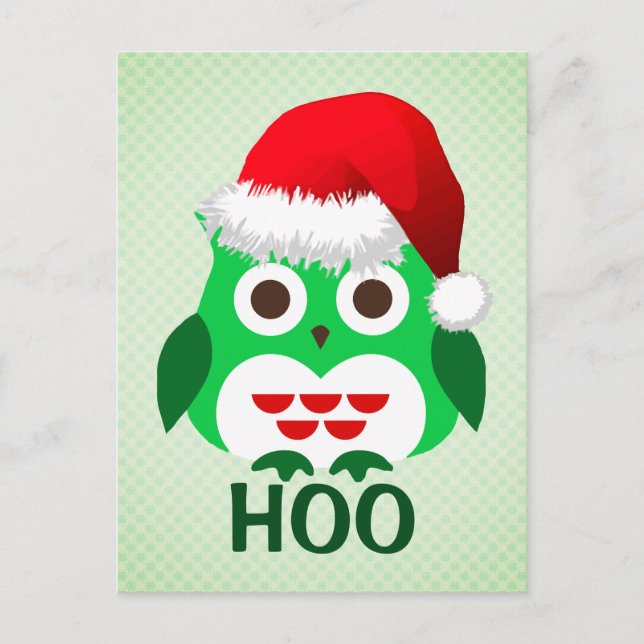 Cartes Pour Fêtes Annuelles Chouette de Noël Trend Hoo (Devant)