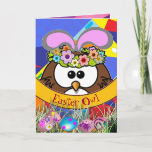 Cartes Pour Fêtes Annuelles Chouette de Pâques