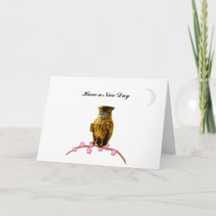 Cartes Pour Fêtes Annuelles Chouette de vacances salutations Bonne journée