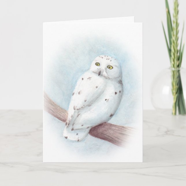 Cartes Pour Fêtes Annuelles Chouette des neiges (Devant)