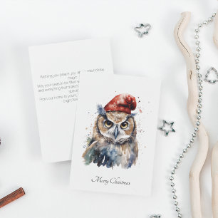 Cartes Pour Fêtes Annuelles Chouette d'hiver enchantée, personnalisée