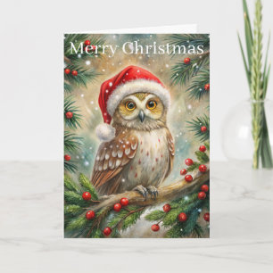 Cartes Pour Fêtes Annuelles Chouette mignonne à Noël