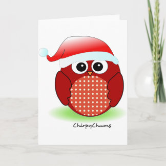 Cartes Pour Fêtes Annuelles Chouette rouge de Noël