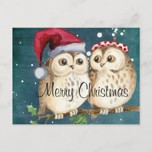 Cartes Pour Fêtes Annuelles Chouettes de Noël mignonnes