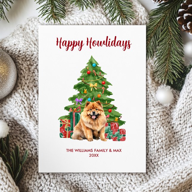 Cartes Pour Fêtes Annuelles Chow Chow Chien Famille Noël (Créateur téléchargé)