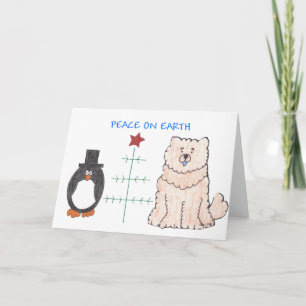 Cartes Pour Fêtes Annuelles Chow Chow Cream Paix sur Terre