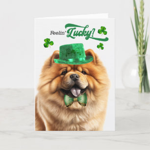 Cartes Pour Fêtes Annuelles Chow Chow Dog Feelin' Lucky St Patrick's Day