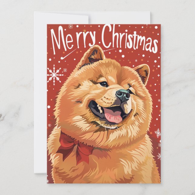 Cartes Pour Fêtes Annuelles Chow Chow Noël (Devant)