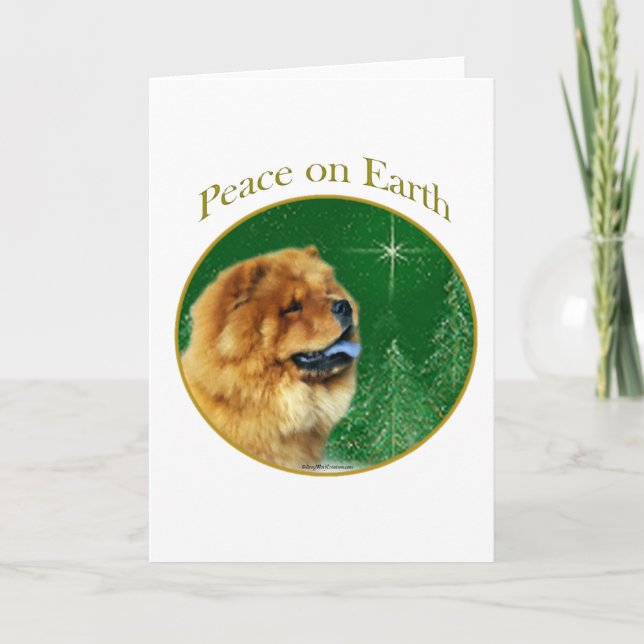 Cartes Pour Fêtes Annuelles Chow Chow Paix (Devant)