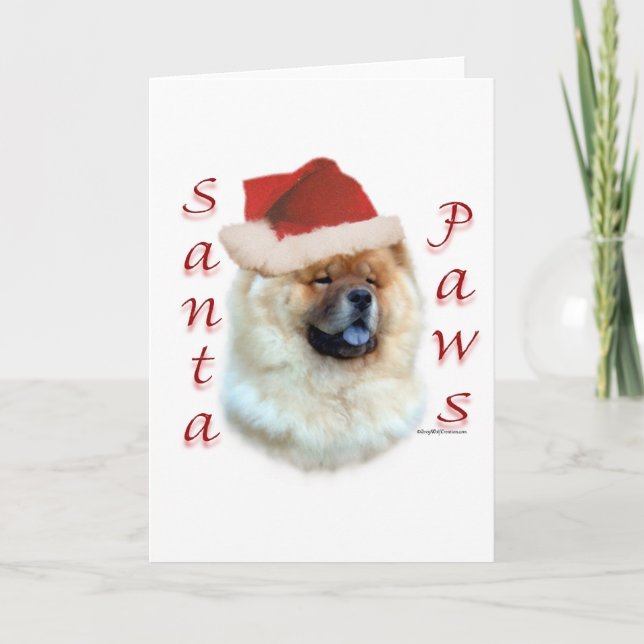 Cartes Pour Fêtes Annuelles Chow Chow Père Noël Paws (Devant)