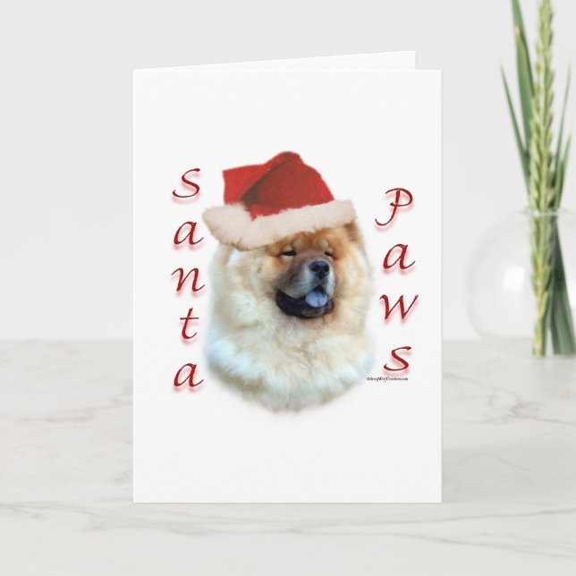 Cartes Pour Fêtes Annuelles Chow Chow Père Noël Paws (Devant)