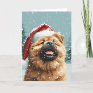 Cartes Pour Fêtes Annuelles Chow Chow vintage Noël personnalisé