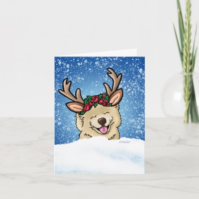 Cartes Pour Fêtes Annuelles Chow Reindeer (Devant)