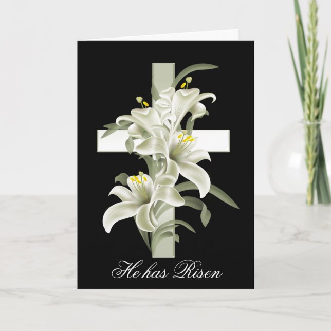 Cartes Pour Fêtes Annuelles Chrétienté de Pâques Il est ressuscité (Devant)