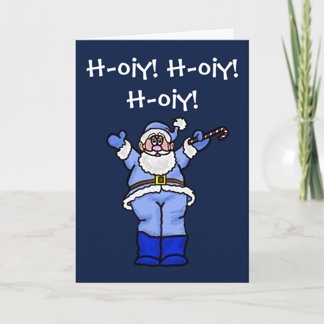 Cartes Pour Fêtes Annuelles Chrismukkah Père Noël Funny Grey Card (Devant)