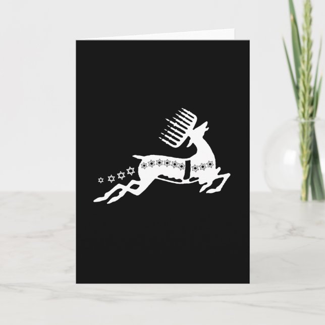 Cartes Pour Fêtes Annuelles Chrismukkah Reindeer blanc (Devant)
