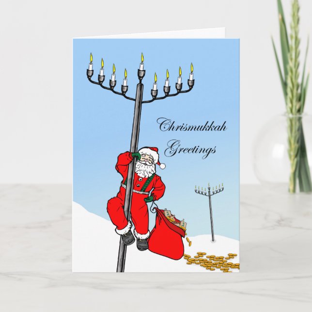 Cartes Pour Fêtes Annuelles Chrismukkah, vacances interconfessionnelles, Père (Devant)