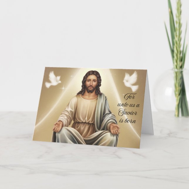Cartes Pour Fêtes Annuelles Christ est né (Devant)