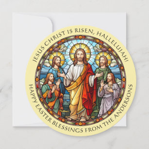 Cartes Pour Fêtes Annuelles Christ Est Ressuscité Pâques Religieux Catholique