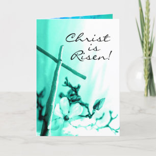 Cartes Pour Fêtes Annuelles Christ est ressuscité Paschal Salutation croix et 