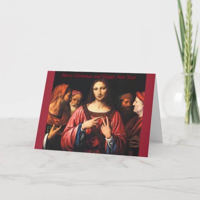 Cartes Pour Fêtes Annuelles Christ parmi les médecins par Luini (Devant)