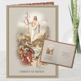 Cartes Pour Fêtes Annuelles Christ ressuscité Bonne Résurrection de Pâques