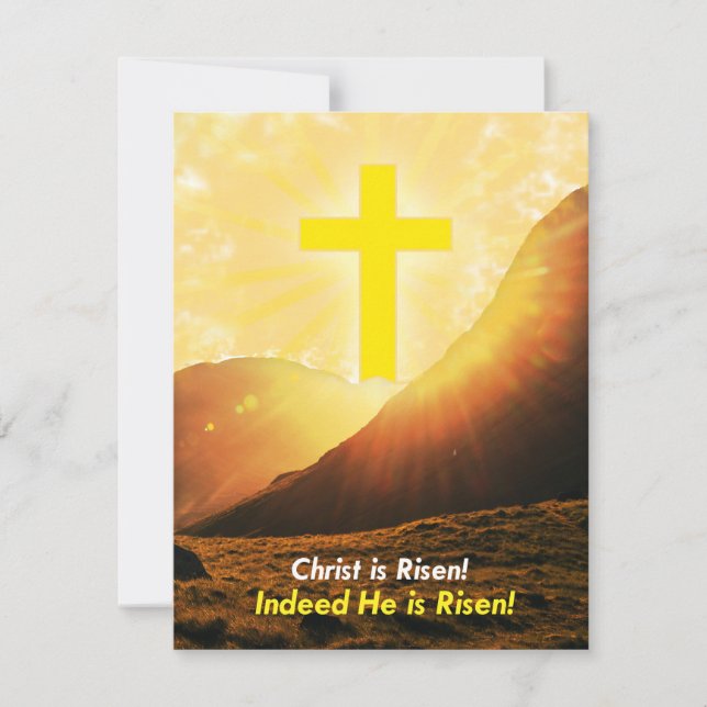 Cartes Pour Fêtes Annuelles "Christ ressuscité" en anglais Pâques (Devant)