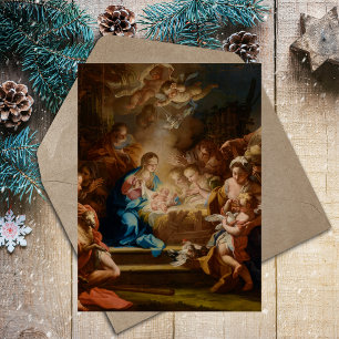 Cartes Pour Fêtes Annuelles Christian Baroque Vintage Noël Crèche