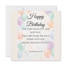 Christian Birthday Flat Card – Numbers 6:24–26