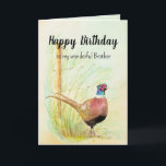 Cartes Pour Fêtes Annuelles Christian Brother Anniversaire Pheaseur Gamebird<br><div class="desc">Prière chrétienne pour Ami Anniversaire,  Frère avec une belle aquarelle originale Pheasant Gamebird pour ceux qui aiment la faune,  la nature et les oiseaux</div>