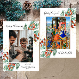 Cartes Pour Fêtes Annuelles Christian Catholic Nativité Famille Photo Noël