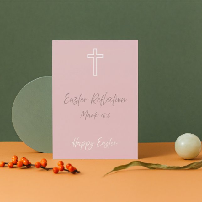 Cartes Pour Fêtes Annuelles Christian Easter Reflection Card – Mark 16:6 Bible (Créateur téléchargé)