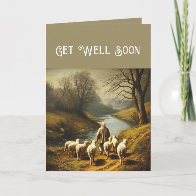 Cartes Pour Fêtes Annuelles Christian Get Well Bientôt Lord est mon berger (Devant)